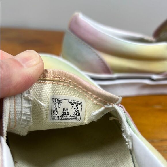 Vans Pink and Yellow Sneakers Slip-On Canvas - Picture 6 of 6